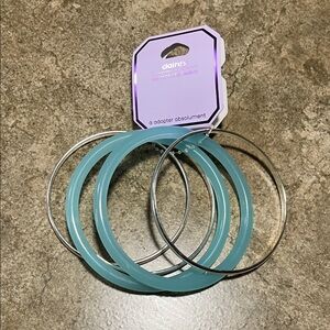 Claire's Silver and Blue Bangle Set